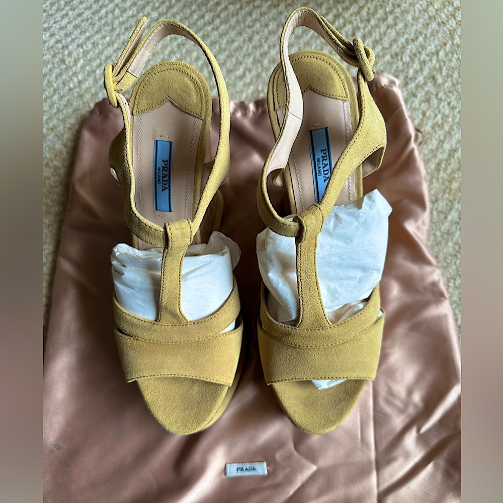 Prada NWOB wedge sandals. Size 9. Never Worn!  Beautiful for this season